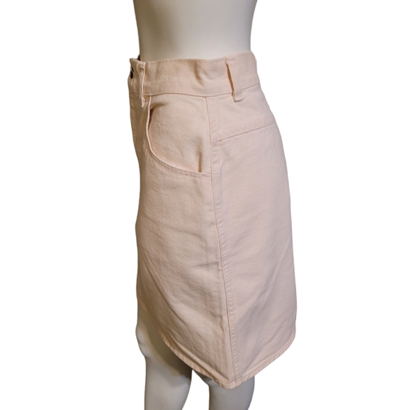 Mondo blue small vintage baby pink denim pencil jean skirt - Picture 3 of 9